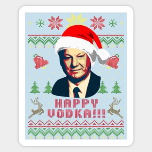 Boris Yeltsin Happy Vodka Sticker